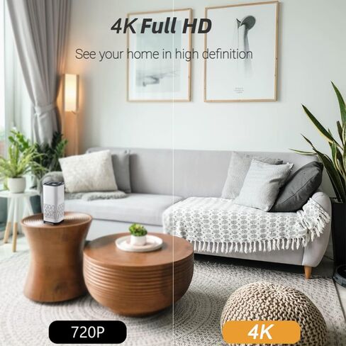 كاميرا مخفية بدقة 4K واي فاي داخلية - تسجيل فيديو بدقة 2K مع كشف الحركة، وتنبيهات التطبيق، وتخزين بطاقة السحابة وبطاقة SD، وبطارية احتياطية بقدرة 800 مللي أمبير في الساعة، وعدسة زاوية واسعة لأمن المنزل، ومراقبة الحيوانات الأليفة in Kuwait