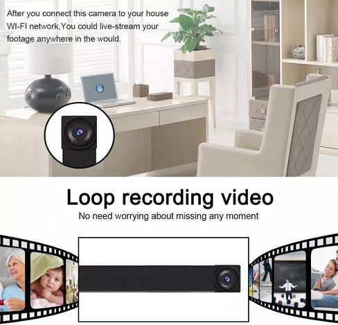 كاميرا مخفية بدقة 4K واي فاي داخلية - تسجيل فيديو بدقة 2K مع كشف الحركة، وتنبيهات التطبيق، وتخزين بطاقة السحابة وبطاقة SD، وبطارية احتياطية بقدرة 800 مللي أمبير في الساعة، وعدسة زاوية واسعة لأمن المنزل، ومراقبة الحيوانات الأليفة in Kuwait
