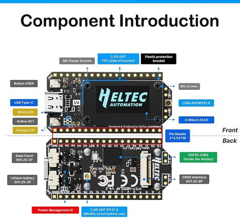Heltec WiFi LoRa 32 V4 Development Board 0.96" OLED Display with ESP32-S3 SX1262 LoRa Chip Long-Range IoT DEV-Board Compatible with Lora V3 for Meshtastic WiFi IoT Devices Arduino Smart Home in Kuwait