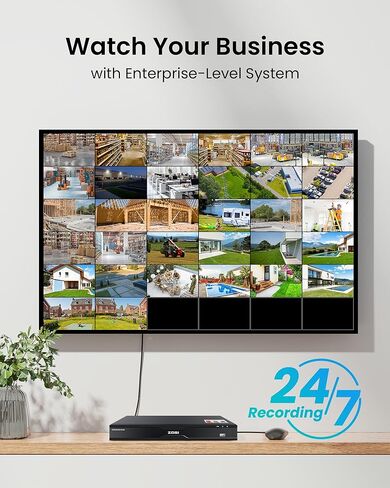 مسجل فيديو شبكة ZOSI 32CH لنظام كاميرا الأمان، 32 قناة مراقبة NVR تعمل مع كاميرات 4K/5MP/4MP/3MP HD ZOSI PoE/WiFi، 2 فتحة HDD، 4 تيرابايت HDD متضمنة، لا يوجد منفذ PoE in Kuwait