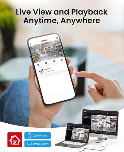 مسجل فيديو شبكة ZOSI 32CH لنظام كاميرا الأمان، 32 قناة مراقبة NVR تعمل مع كاميرات 4K/5MP/4MP/3MP HD ZOSI PoE/WiFi، 2 فتحة HDD، 4 تيرابايت HDD متضمنة، لا يوجد منفذ PoE in Kuwait
