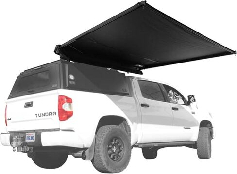 Overland Vehicle Systems 19690001 XD Nomadic 270 Degree Awning with Integrated LED Lights & Black Out Driver Side | 129 Sq Ft of Coverage | Black Fabric and Travel Cover Included in Kuwait