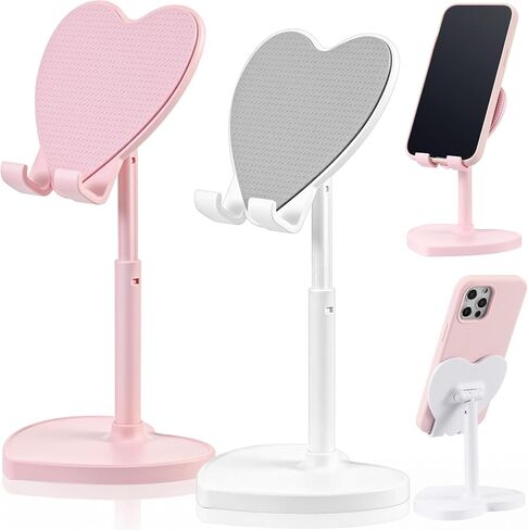 Kathfly 2 Pack Cute Bunny Phone Stand, Angle Height Adjustable Phone Stand for Desk, Kawaii Phone Holder Desk Accessories, Easter Bunny Gifts Favor for Girl Women (Black and White) in Kuwait