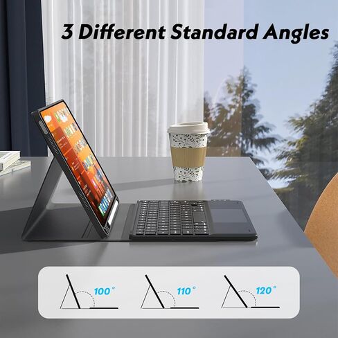 Keyboard Case for iPad Pro 11 Inch M5 2025 / M4 2024, 7 Color Backlit, Smart Trackpad, Detachable Wireless Wireless Folio Cover with Pencil Holder for iPad Pro 11 Inch 2025 2024, Black in Kuwait