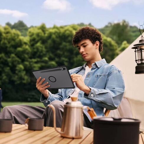 جراب هاتف Telaso لهاتف Samsung Galaxy Tab S10 Lite / S10 FE / S9 FE / S9 مقاس 10.9 بوصة/ 11 بوصة جراب مغناطيسي مع حامل قلم، غطاء خلفي شفاف غير لامع ناعم من مادة TPU ممتص للصدمات من الدرجة العسكرية، أسود in Kuwait