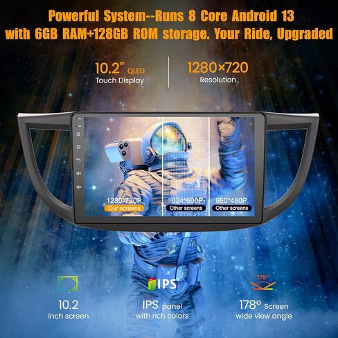 راديو سيارة 8 Core 6GB+128GB لسيارة Honda CRV 2012-2016، ستيريو سيارة بشاشة تعمل باللمس QLED مقاس 10.2 بوصة مع Carplay&Android Auto، WiFi، نظام تحديد المواقع العالمي (GPS)، بلوتوث 5.0، راديو FM&AM in Kuwait