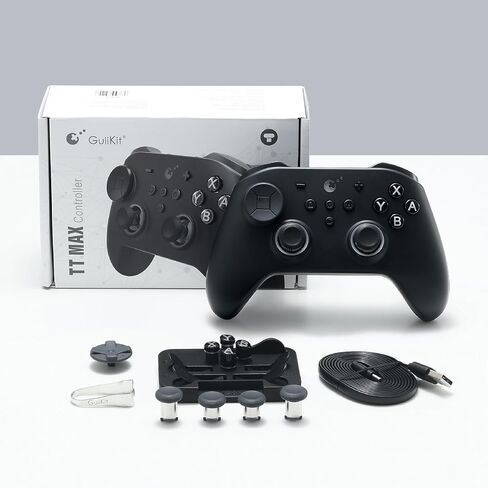 GuliKit TT MAX Revision Wireless Controller for Switch 2/1, PC, Android, iOS, SteamOS with 720° Adjustable Tension TMR Joysticks, 4 Back Buttons, Hyperlink 2 Tech for 2.16ms Low Latency, Switch Wakeup - Black in Kuwait