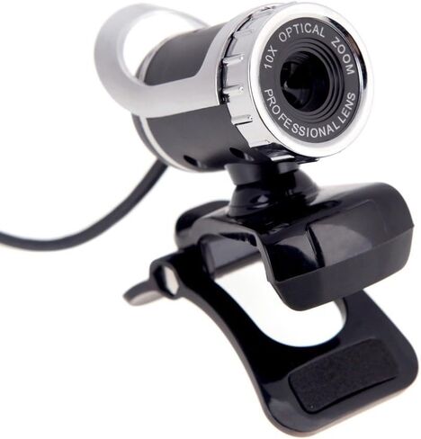 كاميرا ويب USB 2.0 12 ميجابيكسل عالية الدقة كاميرا ويب 360 درجة مع ميكروفون مشبك لسطح المكتب سكايب والكمبيوتر والكمبيوتر المحمول in Kuwait