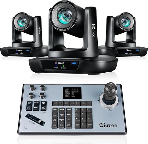 20X زووم بصري NDI 4K AI Auto Tracking PTZ Bundle UHD20U-4KN * 3 USB/HDMI/LAN PoE لكاميرا البث المباشر مع عصا التحكم 4D 2.8 بوصة شاشة LCD PTZ وحدة تحكم الكاميرا in Kuwait