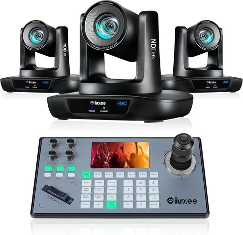20X Optical Zoom NDI 4K AI Auto Tracking PTZ Bundle UHD20U-4KN-3 USB/HDMI/LAN PoE for Live Streaming Camera with 4D Joystick 5" LCD Screen Preview PTZ Camera Controller in Kuwait