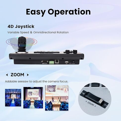 20X Optical Zoom NDI 4K AI Auto Tracking PTZ Bundle UHD20U-4KN-3 USB/HDMI/LAN PoE for Live Streaming Camera with 4D Joystick 5" LCD Screen Preview PTZ Camera Controller in Kuwait