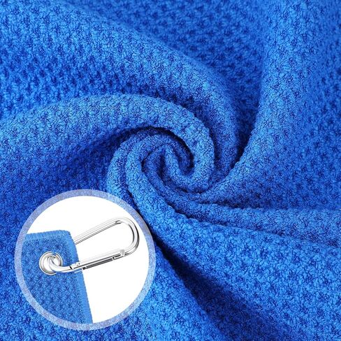 Breling 12 Pack Microfiber Fishing Towels with Clip, 16'' x 16'' Waffle Weave Towels for Cleaning Fishing Gear & Hands, Dry Absorbent Boat, Camping, Kayak & Hiking Towel (Black Grey Blue) in Kuwait