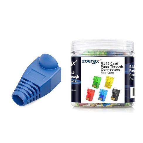 100 حزمة من موصل RJ45 Cat6، ألوان متنوعة و100 حزمة من أحذية تخفيف الضغط Rj45 in Kuwait