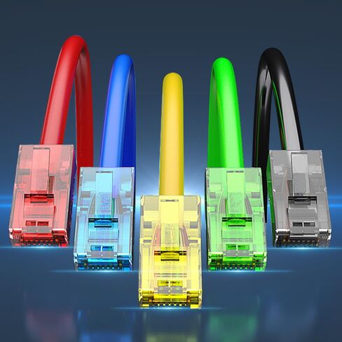 100 حزمة من موصل RJ45 Cat6، ألوان متنوعة و100 حزمة من أحذية تخفيف الضغط Rj45 in Kuwait