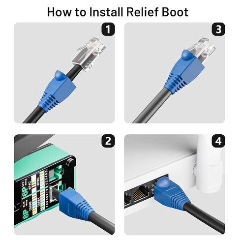 100 حزمة من موصل RJ45 Cat6، ألوان متنوعة و100 حزمة من أحذية تخفيف الضغط Rj45 in Kuwait
