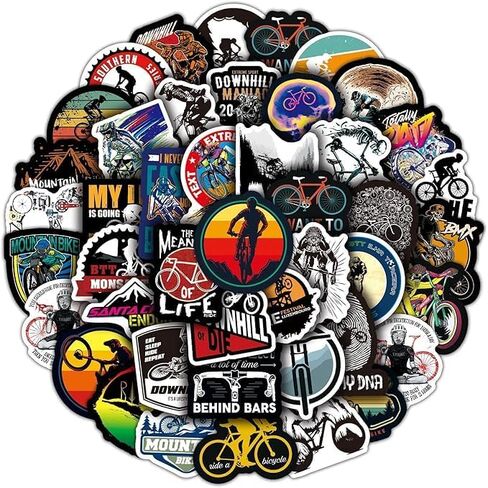 100 Road and Mountain Bike Stickers, Suitable for laptops, Skateboards, Water Bottles, Bicycles, Computers, Graffiti, Teenagers, Boys, Waterproof in Kuwait