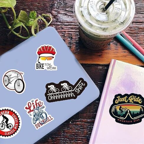 100 Road and Mountain Bike Stickers, Suitable for laptops, Skateboards, Water Bottles, Bicycles, Computers, Graffiti, Teenagers, Boys, Waterproof in Kuwait