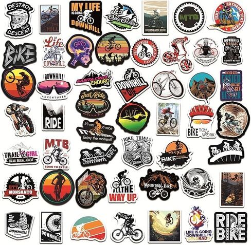 100 Road and Mountain Bike Stickers, Suitable for laptops, Skateboards, Water Bottles, Bicycles, Computers, Graffiti, Teenagers, Boys, Waterproof in Kuwait