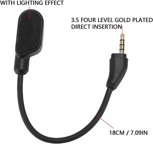 Diyeeni Mic Replacement fits for Hyper X Cloud III Wired/Wireless Gaming Headphone, Detachable Flexible Noise Canceling Microphone with LED Indicator, Plug and Play in Kuwait