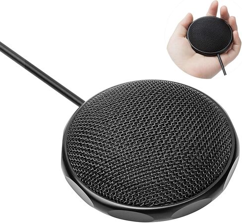 USB Condenser Microphone, Built in Sound Card Noise Cancelling Omnidirectional Cardioid Pickup, with USB Plug and Play, for PC Laptop Online Chat Video Conference Recording Games in Kuwait