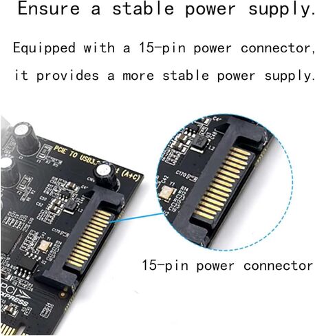 بطاقة توسيع gotor PCIE USB 3.0 بمنفذين PCIE USB 3.0 بطاقة توسيع 5 جيجابت في الثانية لأجهزة الكمبيوتر المكتبية Win وLinux in Kuwait