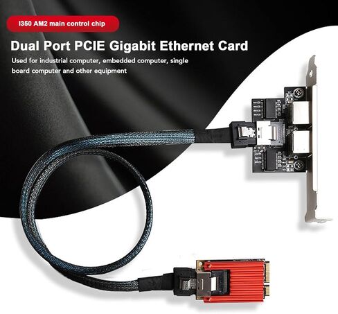 Dual Port PCIe Gigabit Network Card, 1000M PCI Express Ethernet Adapter, Supports IEEE 802.3 IEEE802.3AD, 1G LAN NIC Card for , Server,Linux in Kuwait