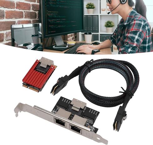 Dual Port PCIe Gigabit Network Card, 1000M PCI Express Ethernet Adapter, Supports IEEE 802.3 IEEE802.3AD, 1G LAN NIC Card for , Server,Linux in Kuwait