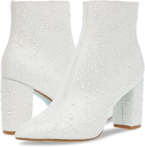 Betsey Johnson Cady Ankle Boot, White, 10 M US, White, 10 in Saudi Arabia