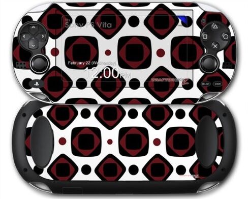 Red And Black Squared - Decal Style Skin fits Sony PS Vita in Kuwait