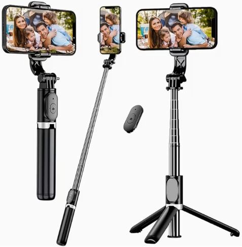 Portable 40Inch Selfie Stick Phone Tripod with Extendable Tripod Stand 360 Rotation Compatible with Smartphone in Kuwait