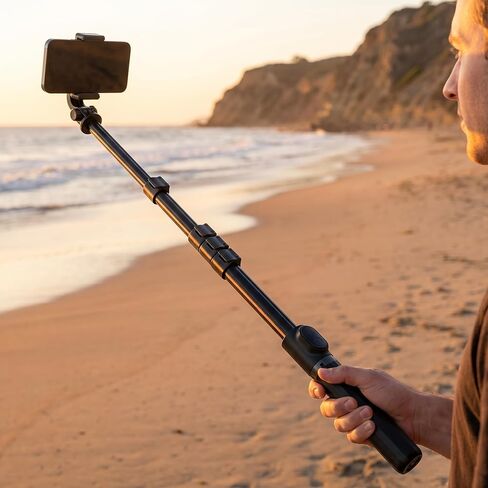Portable 40Inch Selfie Stick Phone Tripod with Extendable Tripod Stand 360 Rotation Compatible with Smartphone in Kuwait
