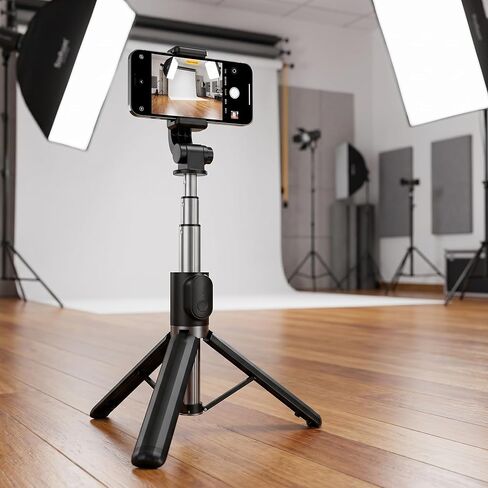 Portable 40Inch Selfie Stick Phone Tripod with Extendable Tripod Stand 360 Rotation Compatible with Smartphone in Kuwait