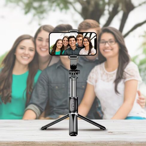 Portable 40Inch Selfie Stick Phone Tripod with Extendable Tripod Stand 360 Rotation Compatible with Smartphone in Kuwait