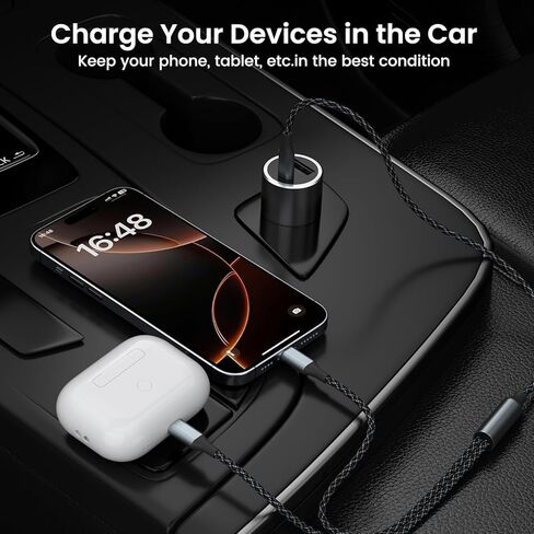 كابل بيانات وشحن USB C 2 في 1 إلى USB C مزدوج 5FT 100W بحد أقصى، كابل بيانات شحن سريع 2 في 1 USB C لهواتف iPhone 17/17Pro Max/16/15 Series وMacBook Air/Pro وiPad وأجهزة الكمبيوتر المحمولة وسلسلة Samsung Galaxy in Kuwait