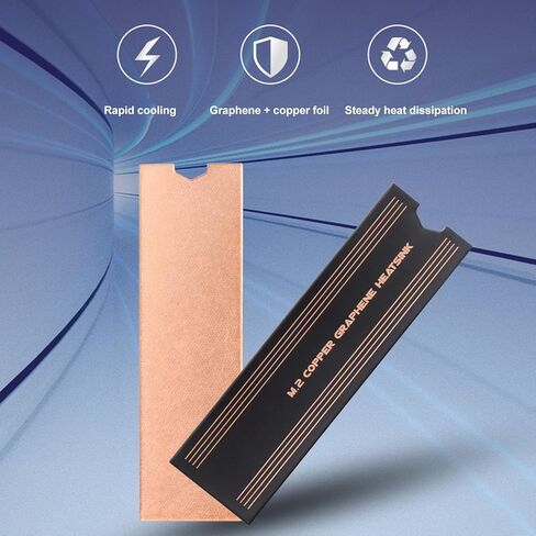 Generic Laptop NVMe M.2 Heatsink with Copper Graphene Material, Optimal Performance for 2280 SSDs, 2pcs in Kuwait