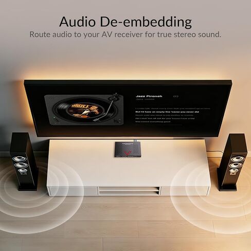 موسع HDMI AV Access 8K فوق Cat 6a/7، موسع HDBaseT بطول 40 مترًا/131 قدمًا يدعم 8K عند 60 هرتز، زمن الوصول الصفري، HDR10، استخراج الصوت، IR/RS232 ثنائي الاتجاه، PoC، HDCP 2.3 وإدارة EDID للمسرح المنزلي in Kuwait