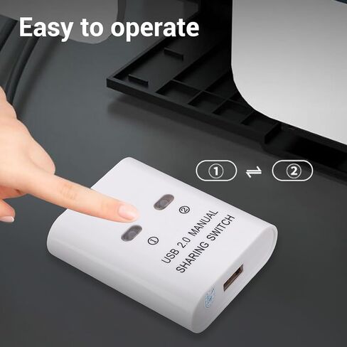 GOWENIC USB2.0SwitchSelector, High Speed Transmission, Time Saving and Effortless, with USB 2.0 interfaces, for 2 Computers Share 1 Printer Device in Kuwait