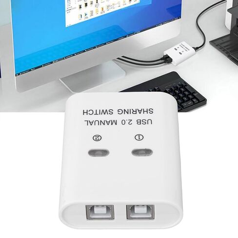 GOWENIC USB2.0SwitchSelector, High Speed Transmission, Time Saving and Effortless, with USB 2.0 interfaces, for 2 Computers Share 1 Printer Device in Kuwait