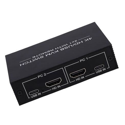 SUNGOOYUE HD واجهة الوسائط المتعددة KVM Switch، 2 جهاز كمبيوتر 4K 60 هرتز USB 3.0 KVM Switch مع 4 منافذ USB، لمشاركة طابعة لوحة المفاتيح والماوس in Kuwait