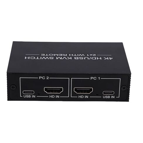 SUNGOOYUE HD واجهة الوسائط المتعددة KVM Switch، 2 جهاز كمبيوتر 4K 60 هرتز USB 3.0 KVM Switch مع 4 منافذ USB، لمشاركة طابعة لوحة المفاتيح والماوس in Kuwait