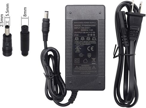UL Listed 29.4V 2A 58.8W AC/DC Power Adapter Charger for 24V Lithium Li-ion Battery, for 7S Lithium Battery Pack, 5.5x2.1mm DC Plug with 5.5 * 2.5mm /8mm Female 3-Pin Inline Tips in Kuwait
