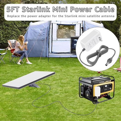 محول إمداد الطاقة Sigely لجهاز Starlink Mini، شاحن 30 فولت 2 أمبير 60 واط مع كابل 4.9 قدم، سلك طاقة بديل للشحن السريع لطبق القمر الصناعي Starlink Mini in Kuwait