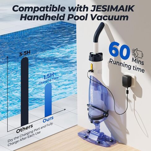 محول طاقة، شاحن تيار متردد متوافق مع مكنسة حمام السباحة المحمولة JESIMAIK، جهد الإدخال 100-240 فولت in Kuwait