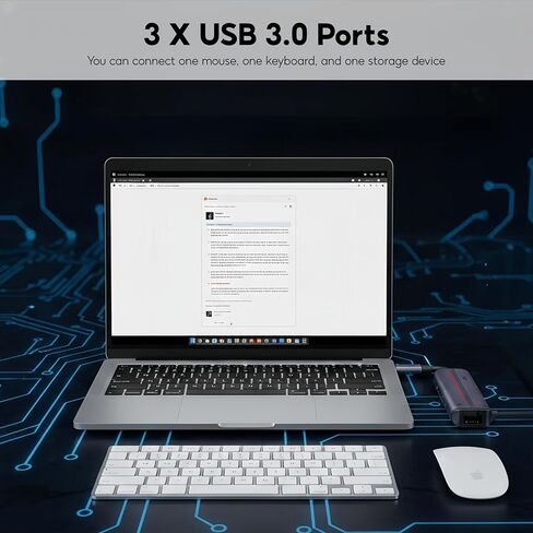 قاعدة كمبيوتر محمول 5 في 1 بموزع USB C، شحن سريع 87 وات PD، جيجابت إيثرنت RJ45، 3 محولات USB 3.0 متعددة المنافذ لأجهزة الكمبيوتر المحمولة MacBook Pro Air Dell in Kuwait