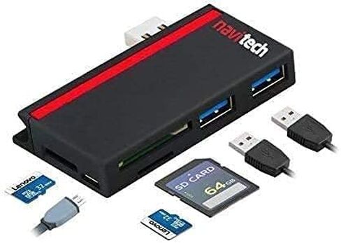 Navitech 2 في 1 كمبيوتر محمول/كمبيوتر لوحي USB 3.0/2.0 HUB محول/مدخل USB صغير مع قارئ بطاقة SD/Micro SD متوافق مع Lenovo ThinkPad P14s Gen 2 14 بوصة in Kuwait