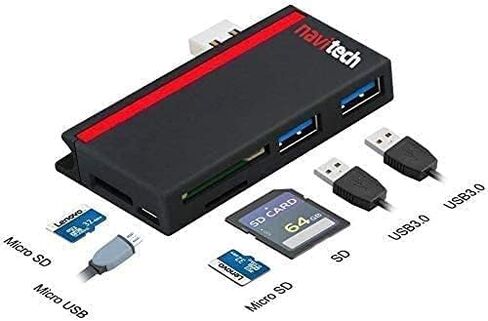 Navitech 2 في 1 كمبيوتر محمول/كمبيوتر لوحي USB 3.0/2.0 HUB محول/مدخل USB صغير مع قارئ بطاقة SD/Micro SD متوافق مع Lenovo ThinkPad P14s Gen 2 14 بوصة in Kuwait