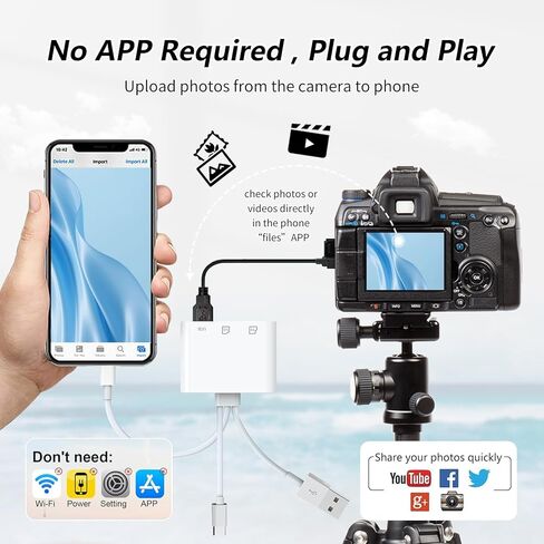 3IN3 SD Card Reader,USB C SD Card Reader,supports SD and MicroSD memory card adapter(includes USB A female port),compatible with flash drives,iPhone 15/16,MacBook,Mac,Trail Camera viewer,Plug and play in Kuwait