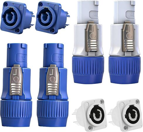 3-Pin Powercon Connector Input/Output Kits - Suitable for Neutrik Powercon Series Chassis Female Jack AC to Male Powercon Plug,for Stage Light LED Screen Audio Equipment Connecto Plugs（4 Sets） in Kuwait