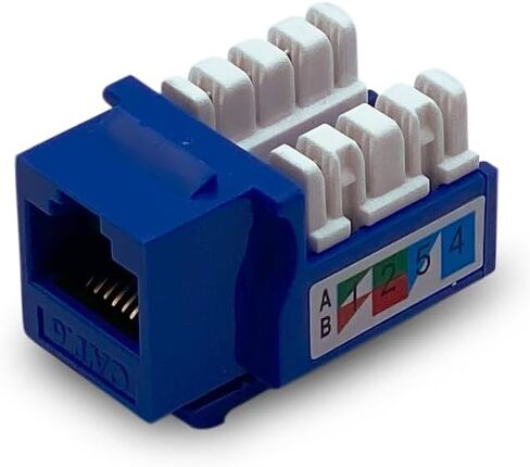 Cat6 Keystone Jacks 10-Pack in Blue Female RJ45 Connectors - Blue Keystone Jack in Kuwait
