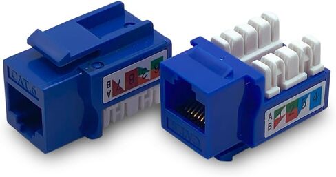 Cat6 Keystone Jacks 10-Pack in Blue Female RJ45 Connectors - Blue Keystone Jack in Kuwait